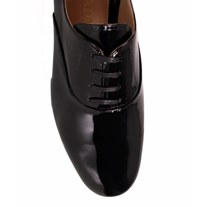 36 NEW $990 PRADA Woman's Black Patent Leather CLASSIC OXFORD DRESS SHOES US 6