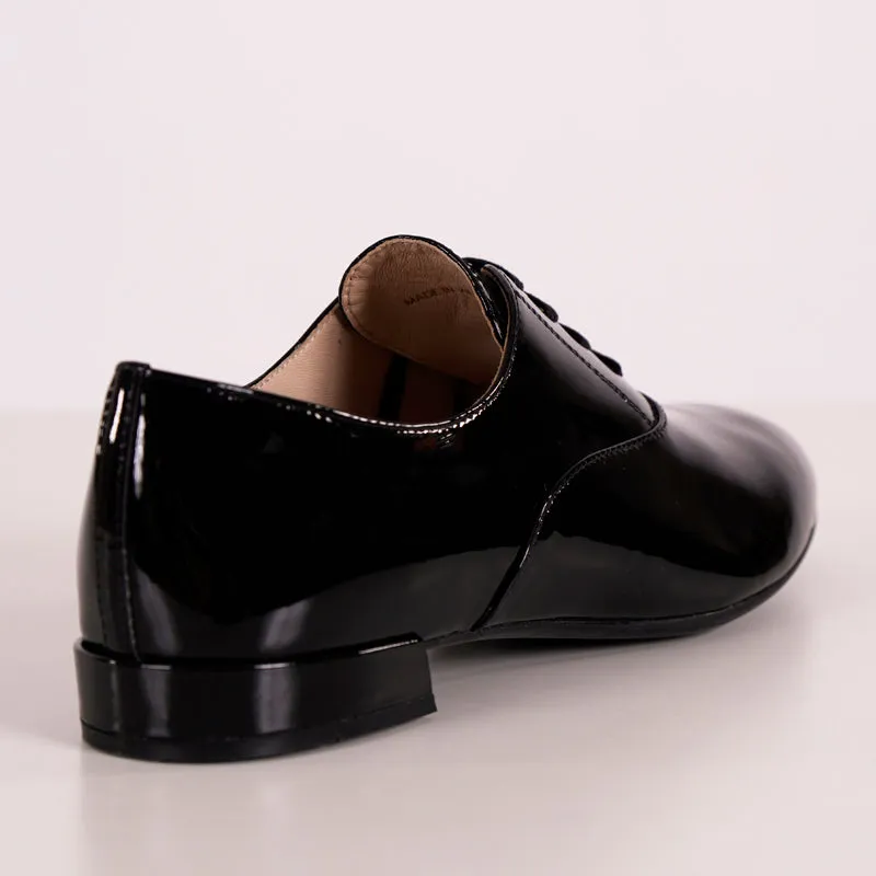 36 NEW $990 PRADA Woman's Black Patent Leather CLASSIC OXFORD DRESS SHOES US 6