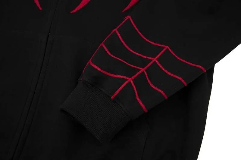 American Retro Embroidered Zipper Trendy Hoodie