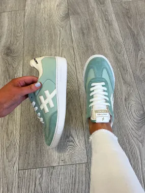 Another Trend - {AQUA A038} Pastal Green Laced Trainer