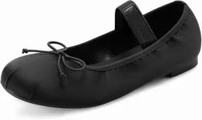 Athlefit Ballet Flats Shoes for Women Mary Jane Flats Bow Dressy Comfortable Round Toe Slip On Ballerina Flat Shoes