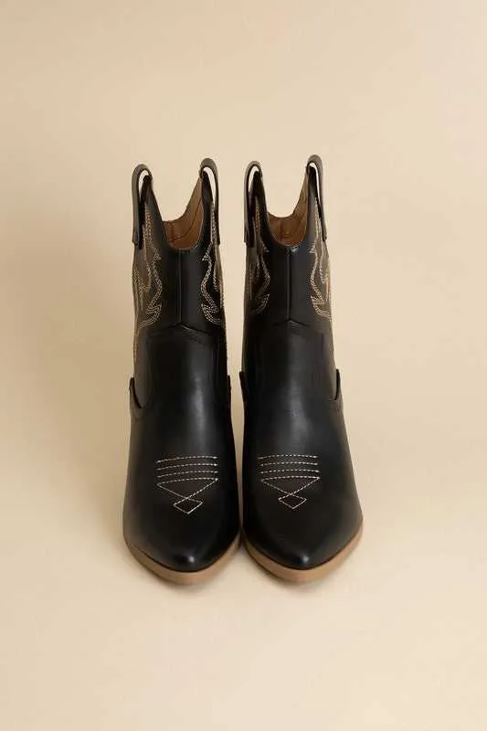 BLAZING WESTERN BLOCK HEEL BOOTIES