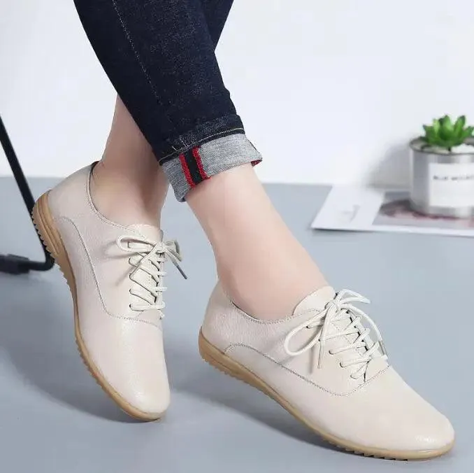 Breathable Women’s Genuine Leather Loafers | Soft Summer Flats