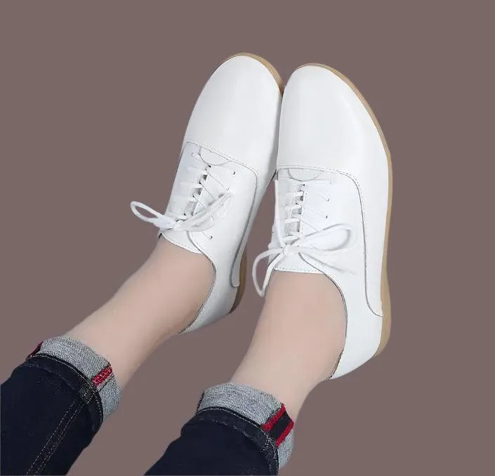 Breathable Women’s Genuine Leather Loafers | Soft Summer Flats