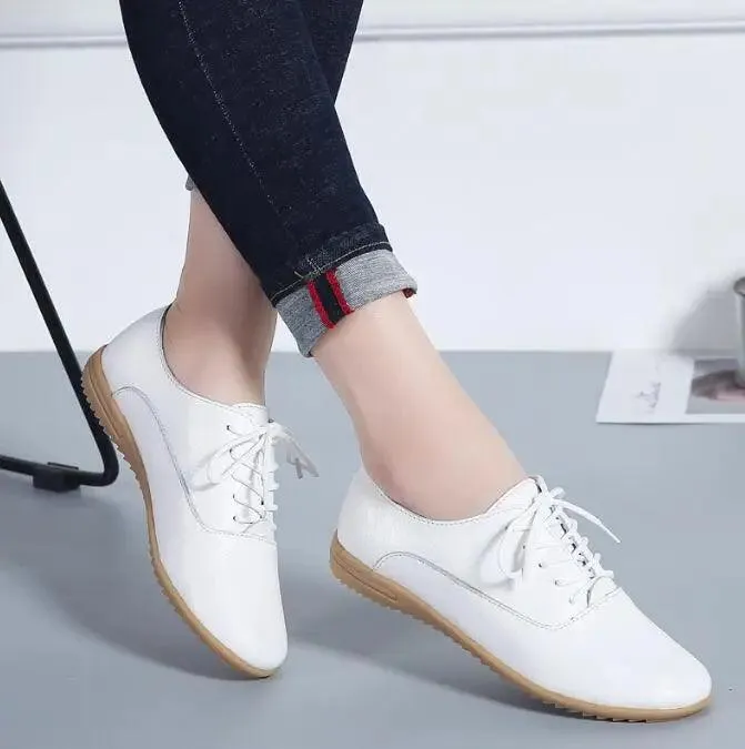 Breathable Women’s Genuine Leather Loafers | Soft Summer Flats