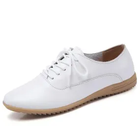 Breathable Women’s Genuine Leather Loafers | Soft Summer Flats