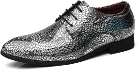 ByErz Men Fashion Dress Business Shoe Pointed Toe Patent Leather Lace Up Oxford Black Blue Green