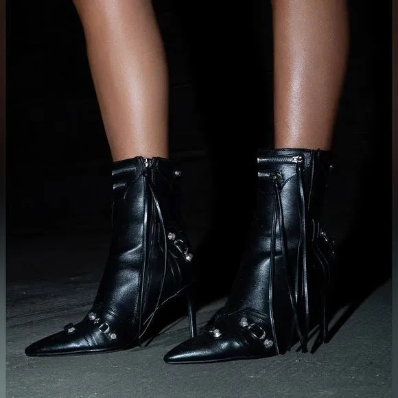 Callie Lives XENA AZALEA WANG Brooklyn Baby Stiletto Ankle Bootie Black Size 10