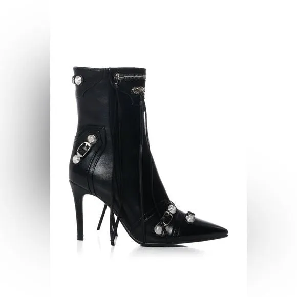 Callie Lives XENA AZALEA WANG Brooklyn Baby Stiletto Ankle Bootie Black Size 10