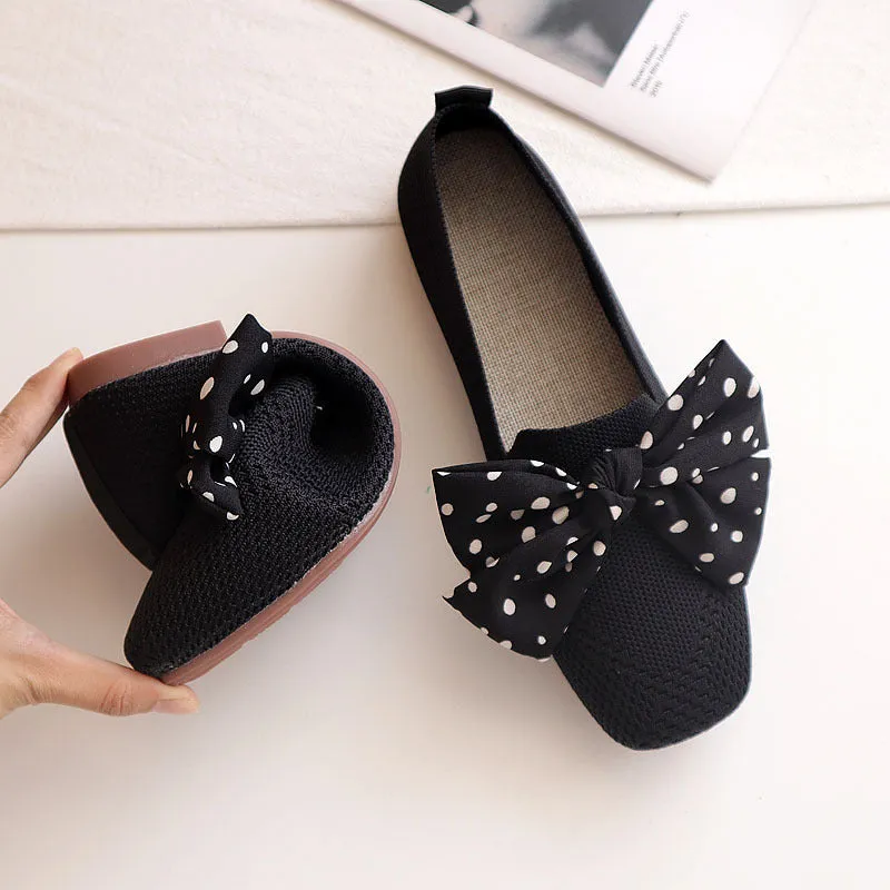 Classic Bow Knitted Breathable Women's Loafers