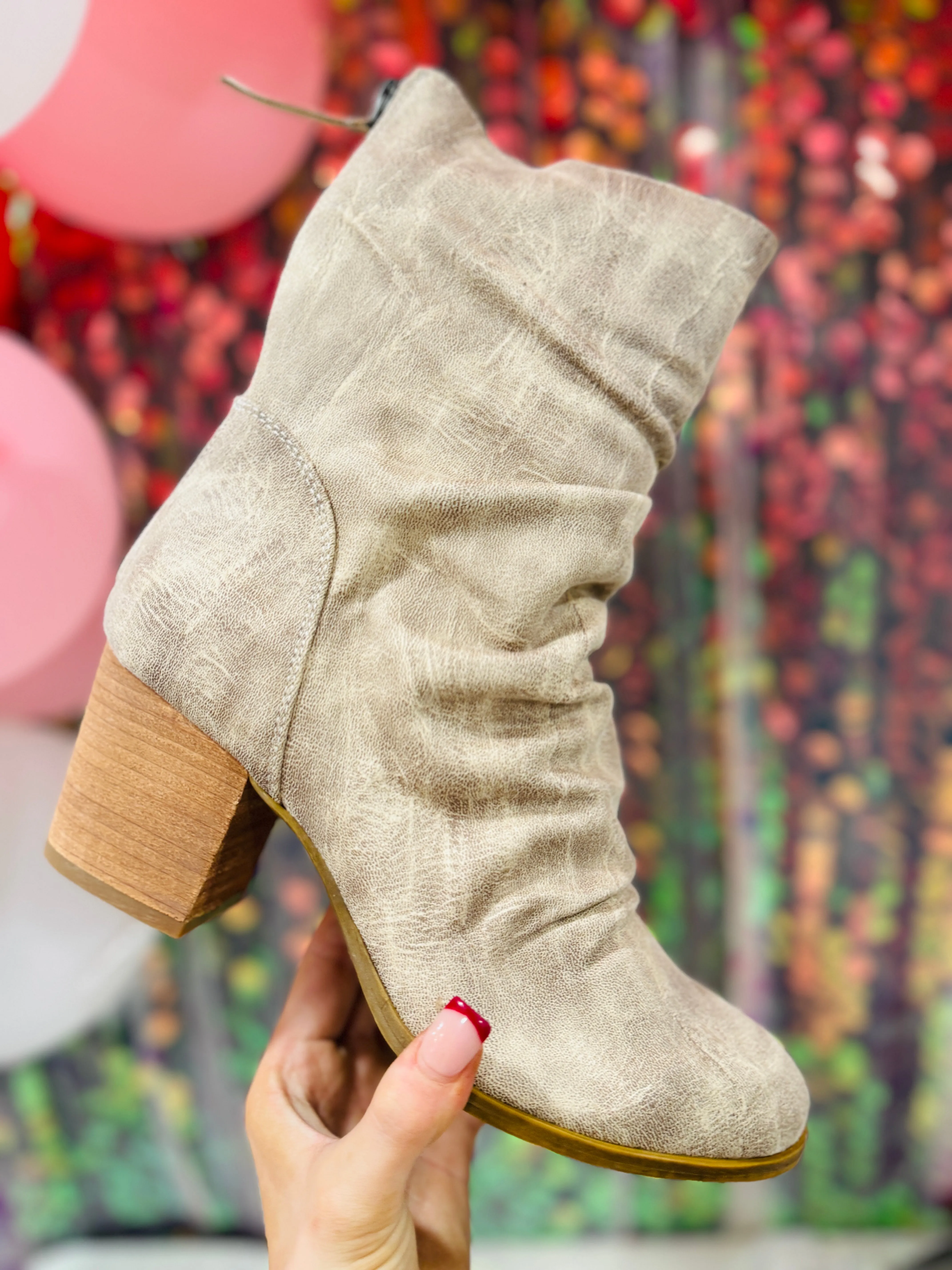 Cream Preston Scrunch Booties