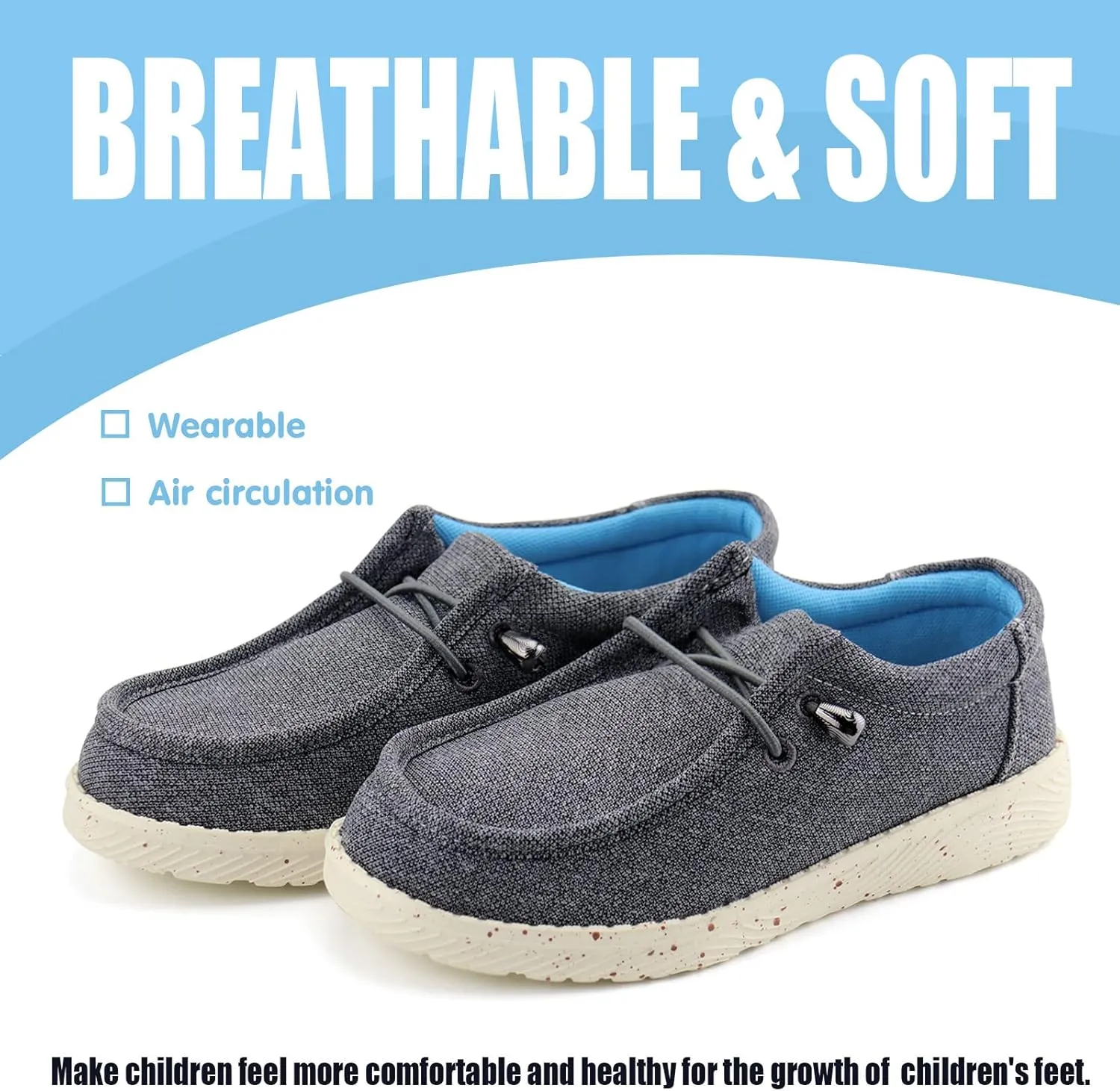 firelli Kids Loafers Boys Girls Canvas Walking Shoes School Shoes