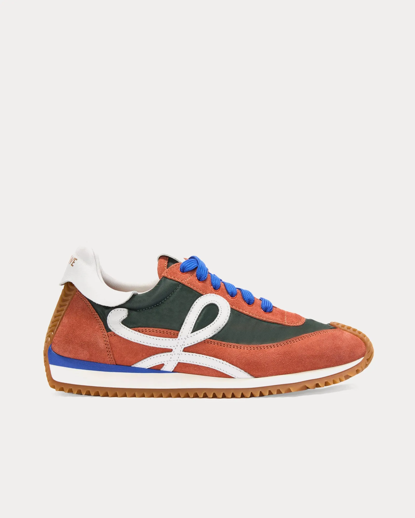 Flow Runner 2.0 Nylon & Suede Khaki / White / Orange Low Top Sneakers