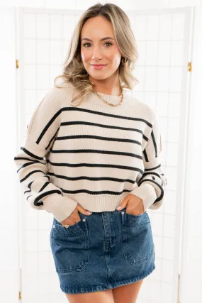 Free People Easy Street Pearl Combo Stripe Crop Pullover