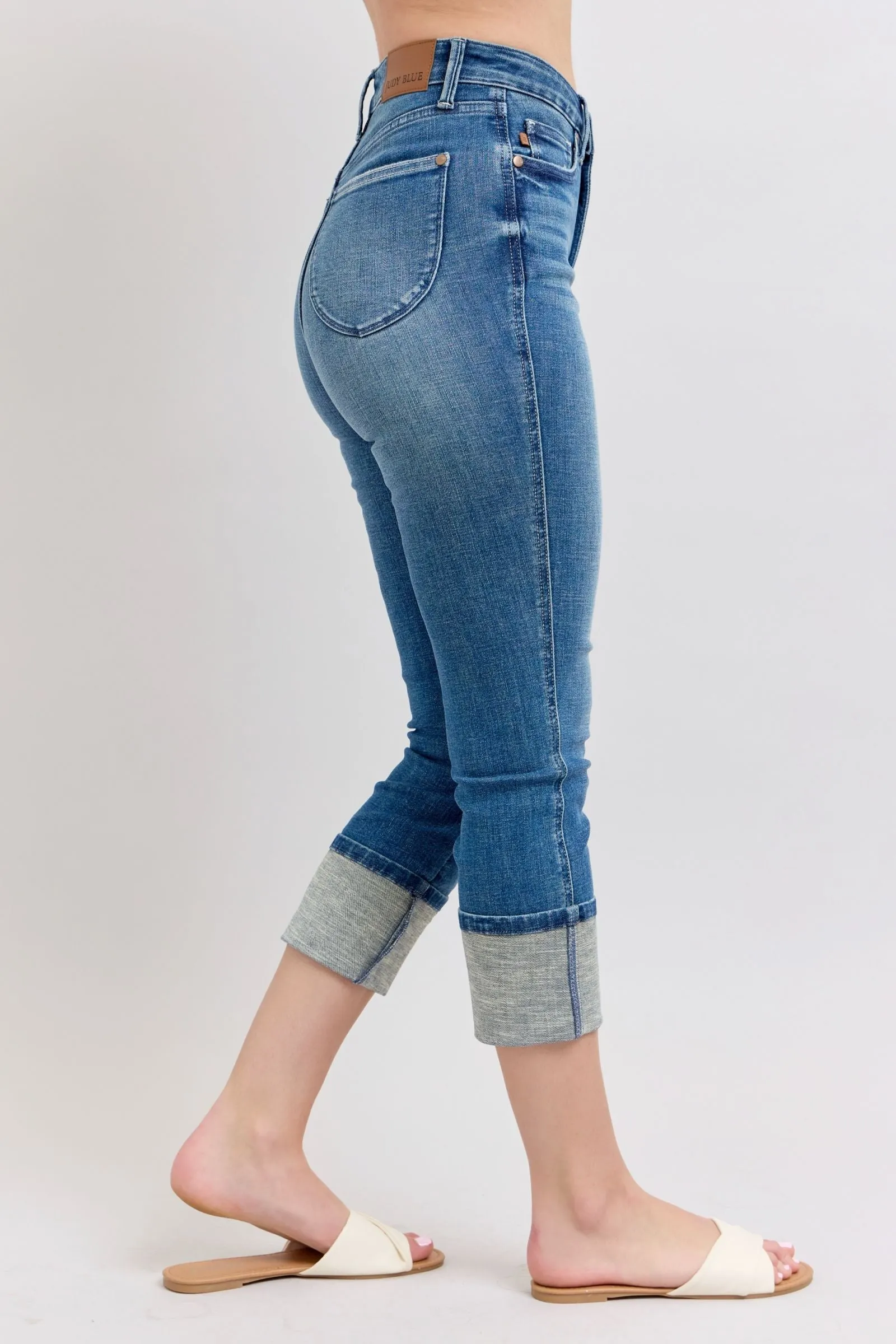 Judy Blue High Waist Tummy Control Cuff Capri