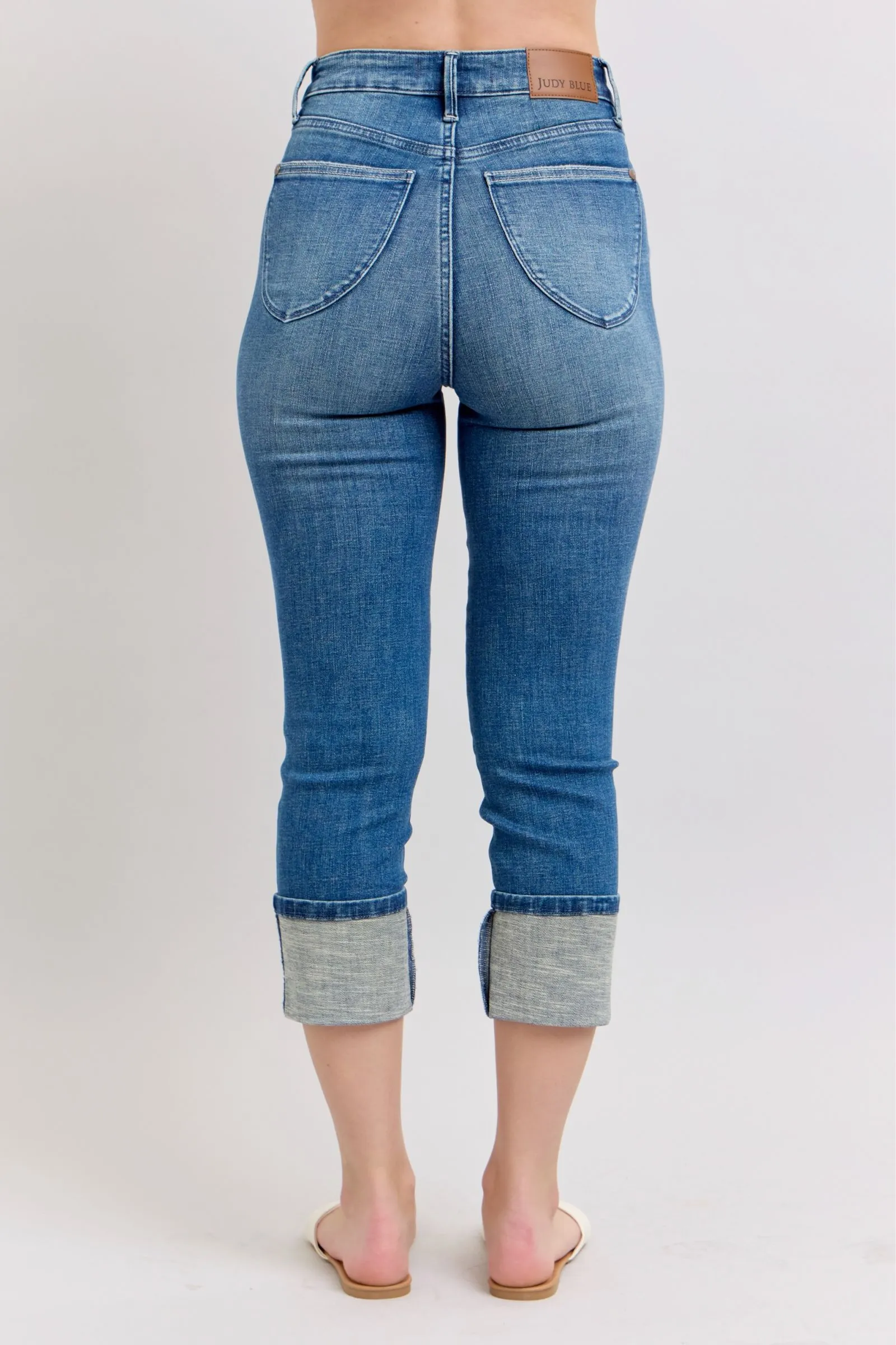 Judy Blue High Waist Tummy Control Cuff Capri