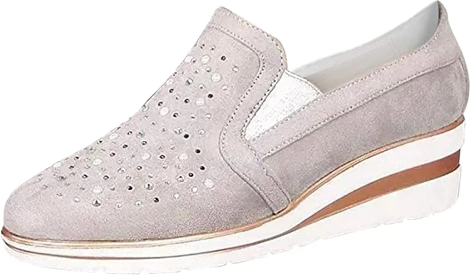 Ladmiple Shoes For Women Sneakers Slip Ons Walking Shoes Casual Lace Up Dressy Summer Fashion Cute Platform Flats Loafer