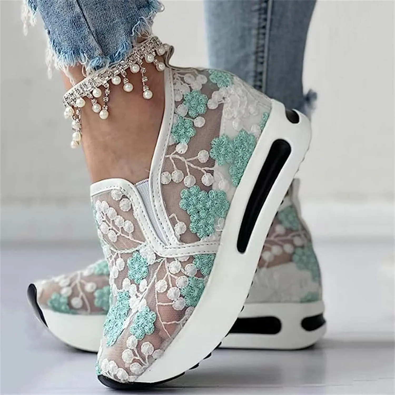 Ladmiple Sneakers For Women Comfortable Shoes Fashion Slip On Walking Shoes Dressy Casual Summer Platform Flats Loafers