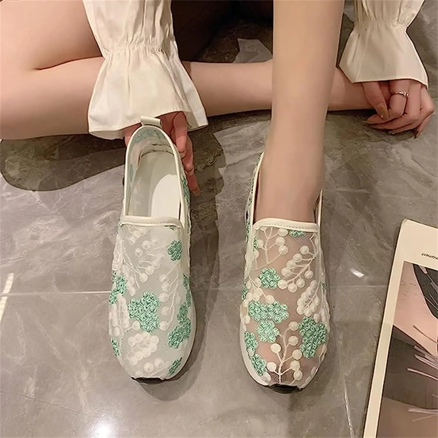Ladmiple Sneakers For Women Comfortable Shoes Fashion Slip On Walking Shoes Dressy Casual Summer Platform Flats Loafers