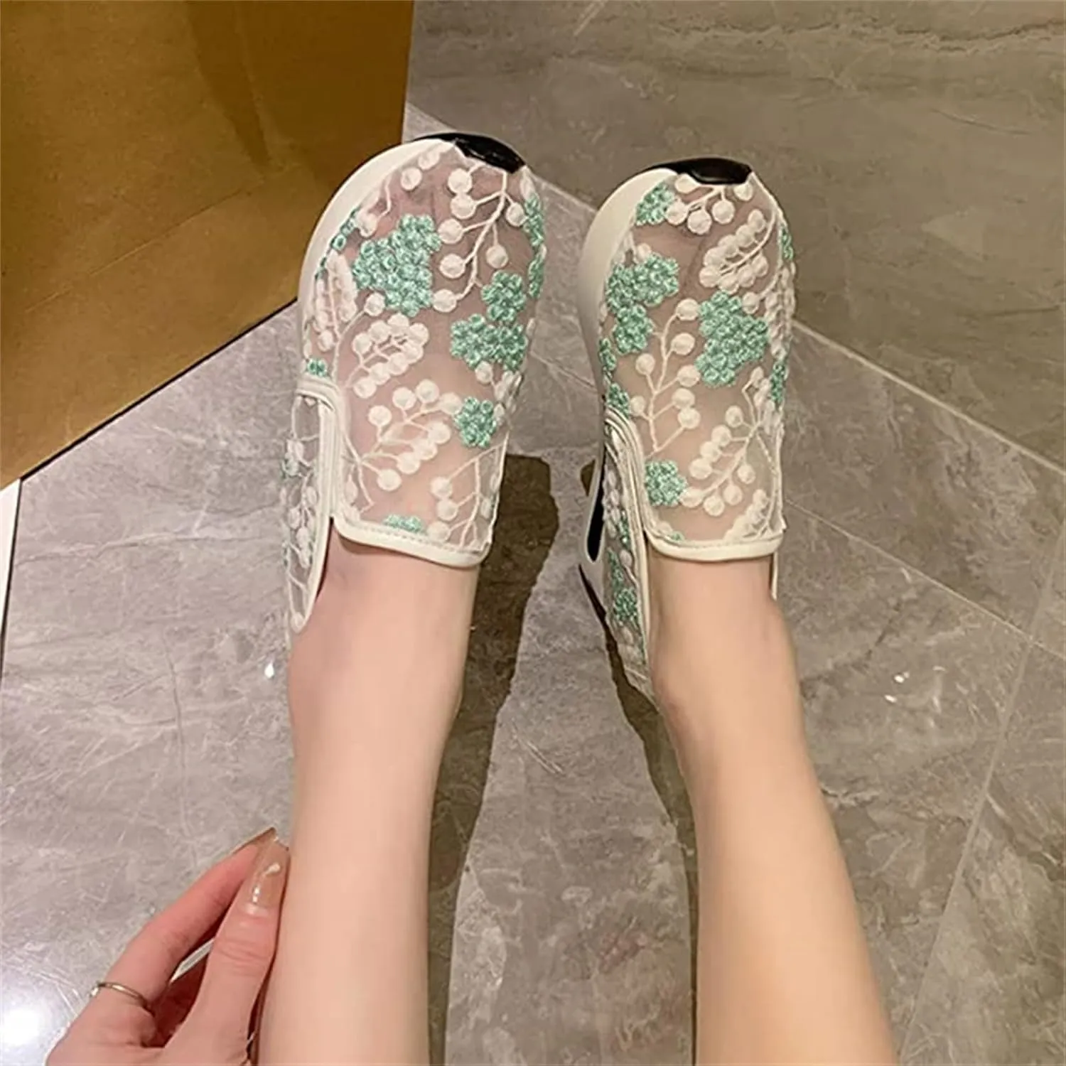 Ladmiple Sneakers For Women Comfortable Shoes Fashion Slip On Walking Shoes Dressy Casual Summer Platform Flats Loafers