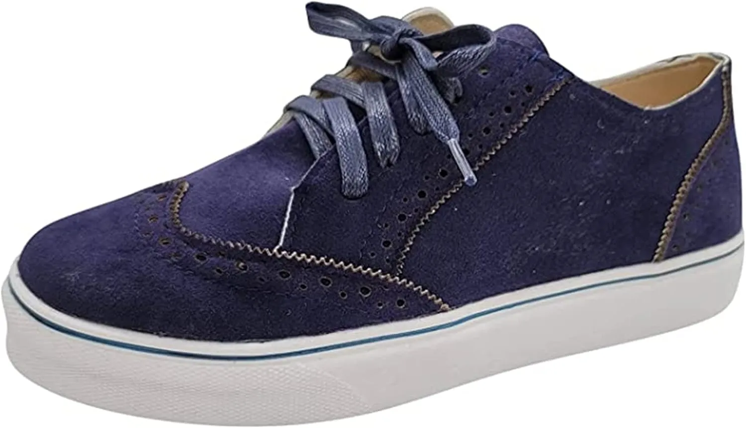 Ladmiple Sneakers For Women Slip On Wide Width Lace ups Casual Canvas Walking Shoes Dressy Summer Fashion Flats Loafers