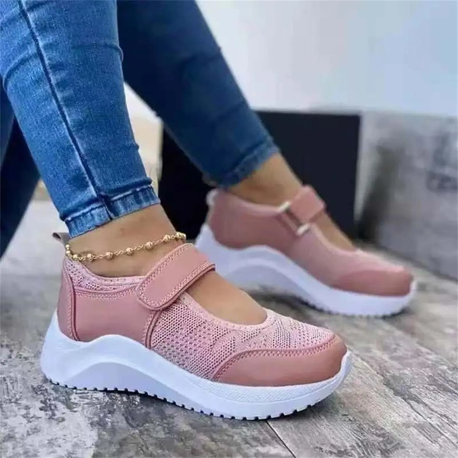 Ladmiple Sneakers For Women Walking Shoes Comfortable Lace ups Casual Summer Fashion Slip On Platform Flats Loafers
