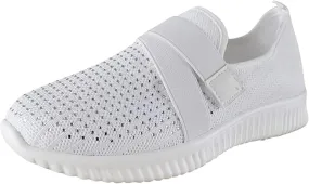 Ladmiple Tennis Shoes Womens Slip Ons Walking Shoes Casual Sneakers Mesh Lightweight Slip Resistant Comfortable Loafers