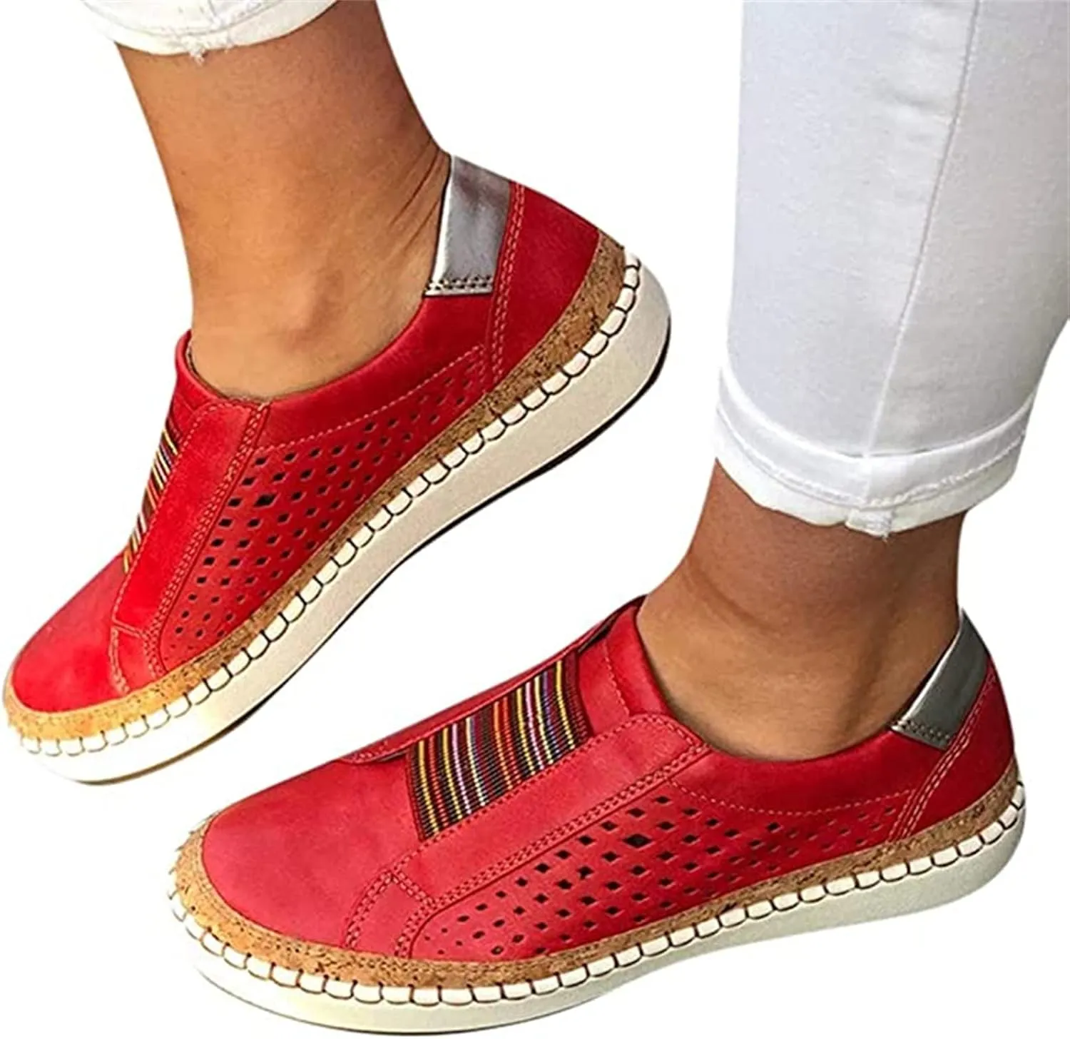 Lausiuoe Sneakers For Women Wide Width Comfortable Canvas Sneakers Low Top Fashion Casual Walking Flat Shoes Loafers