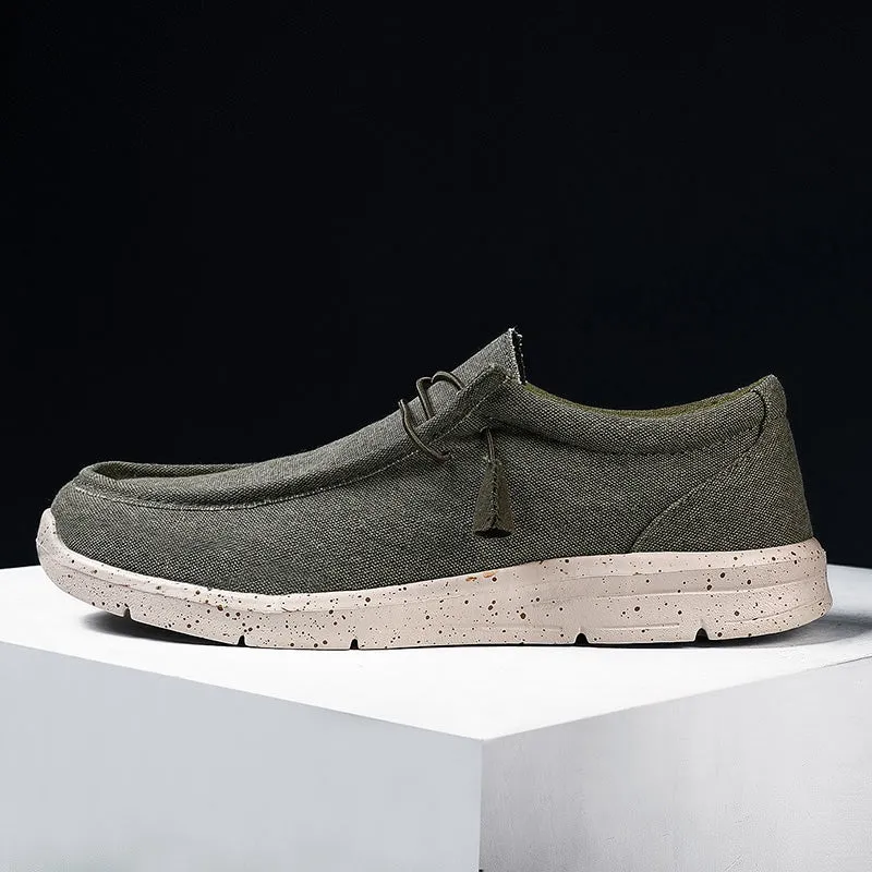 Men's Canvas Breathable Loafers Outdoor Light Walking Shoes