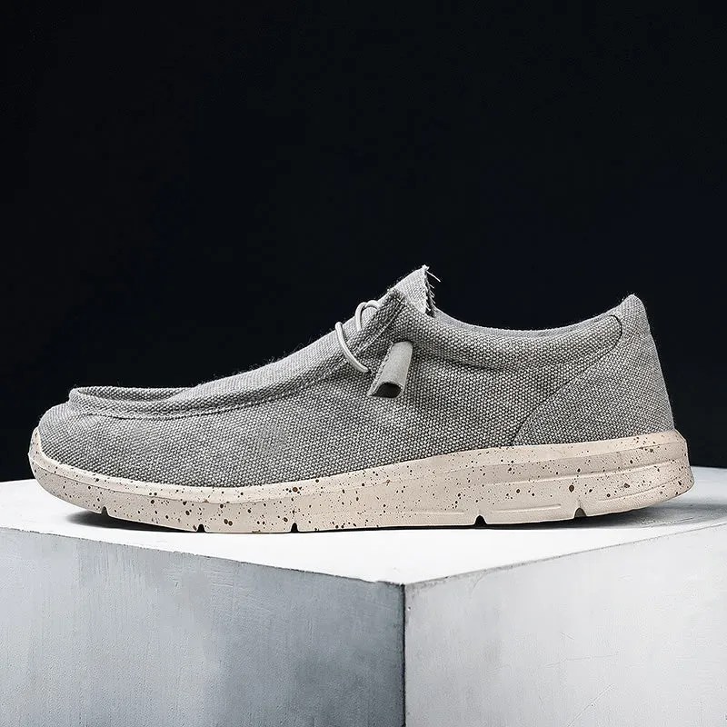 Men's Canvas Breathable Loafers Outdoor Light Walking Shoes