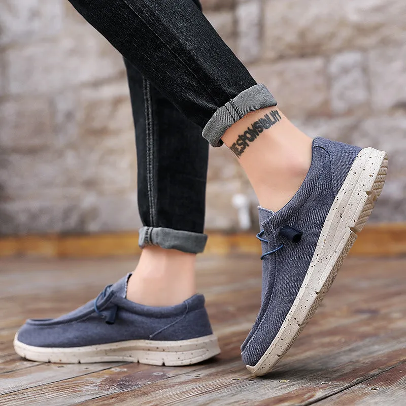 Men's Canvas Breathable Loafers Outdoor Light Walking Shoes