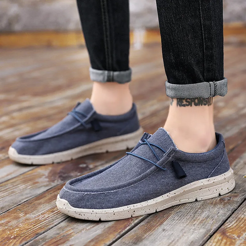 Men's Canvas Breathable Loafers Outdoor Light Walking Shoes