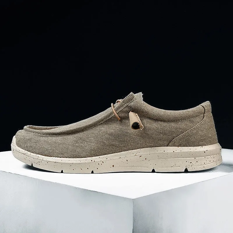 Men's Canvas Breathable Loafers Outdoor Light Walking Shoes