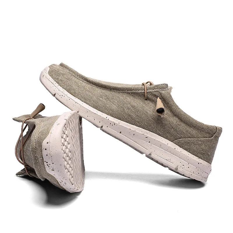 Men's Canvas Breathable Loafers Outdoor Light Walking Shoes