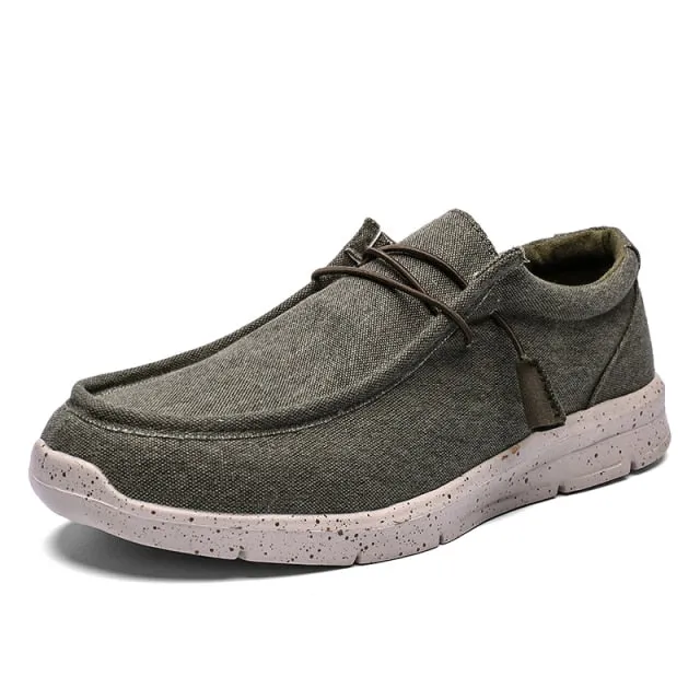 Men's Canvas Breathable Loafers Outdoor Light Walking Shoes