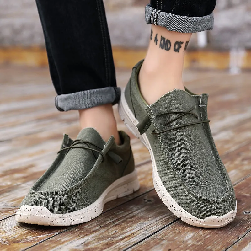 Men's Canvas Breathable Loafers Outdoor Light Walking Shoes