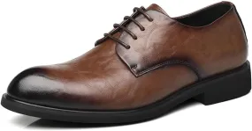 Men's Casual Dress Oxfords Shoes Business Formal Casual Business Oxford Leather Shoes Men's Classic Lace Up Oxfords Dress Shoes Faux Patent Leather