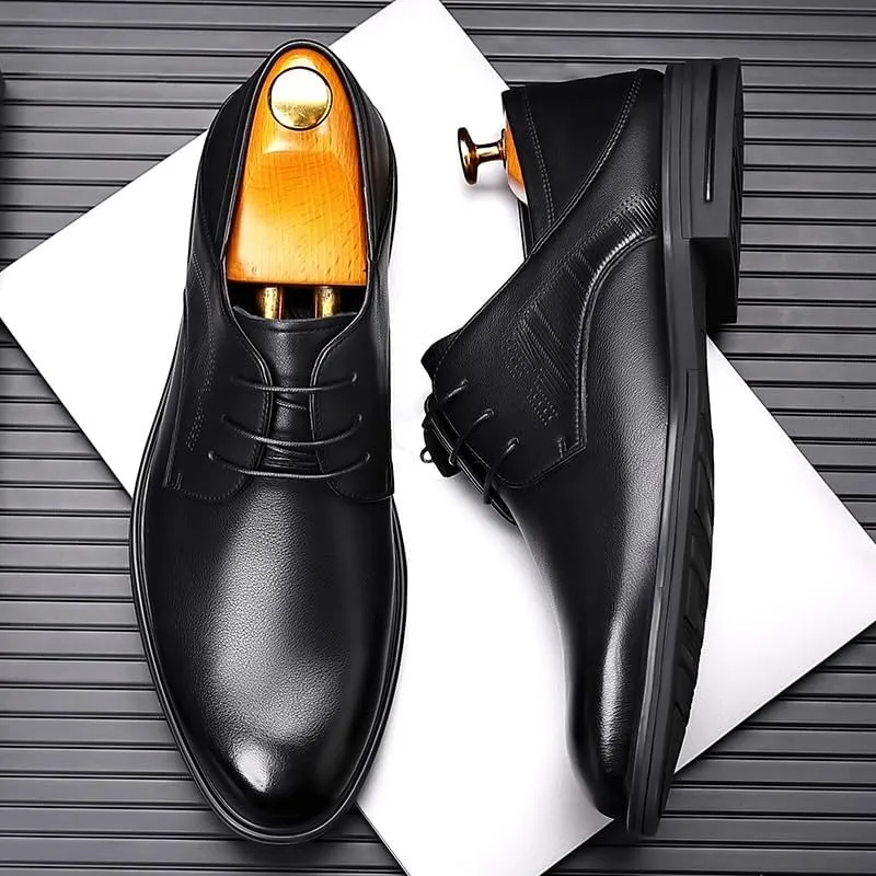 Men's Classic Lace-up Oxford Shoes Patent Leather Retro Comfortable Business Dress Shoes Men Prom Wedding Business Office Dress Shoes
