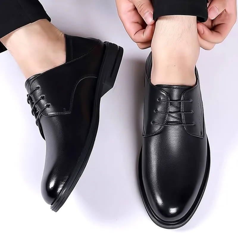 Men's Classic Lace-up Oxford Shoes Patent Leather Retro Comfortable Business Dress Shoes Men Prom Wedding Business Office Dress Shoes