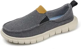 Mens Loafers Casual Slip-on Shoes - Mens Boat Shoes Comfy Lightweight Canvas Non-Slip Sneakers Walking Shoes