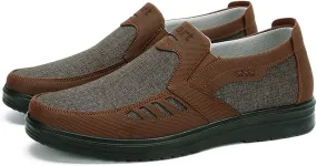 Men's Mesh Sneakers, Casual Classic Business Slip On Dress Sneakers Fashion Sneakers Penny Loafers, Lightweight and Breathable Men's Canvas Shoes
