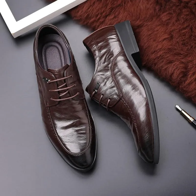 Mens Oxfords Shoes Wedding Leather Fashion Oxford Shoes Party Classic Business Lace Up Dress Shoes