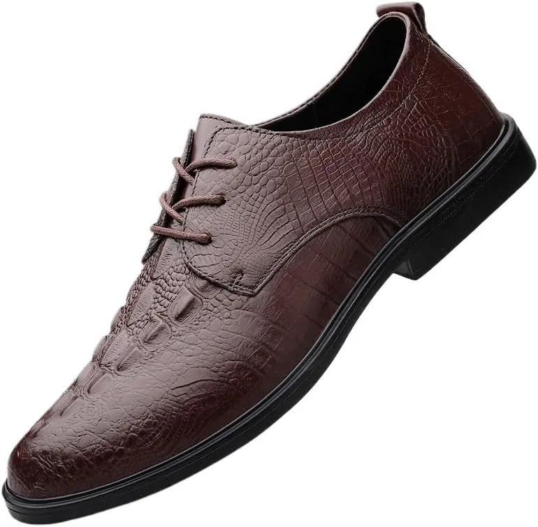 Men's Pointed Toe Patent Leather Oxford Shoes - Stylish Lace-Up Dress Shoes for Weddings, Business, and Casual Wear