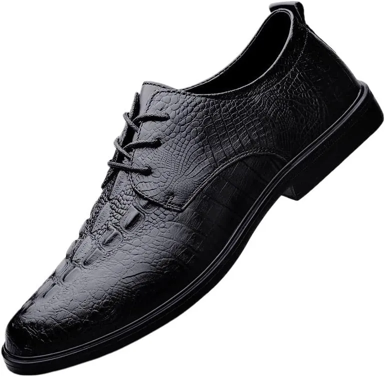 Men's Pointed Toe Patent Leather Oxford Shoes - Stylish Lace-Up Dress Shoes for Weddings, Business, and Casual Wear
