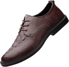Men's Pointed Toe Patent Leather Oxford Shoes - Stylish Lace-Up Dress Shoes for Weddings, Business, and Casual Wear