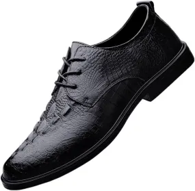 Men's Pointed Toe Patent Leather Oxford Shoes - Stylish Lace-Up Dress Shoes for Weddings, Business, and Casual Wear