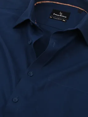 Men's Solid Navy Full Sleeves Regular Fit Formal Shirt