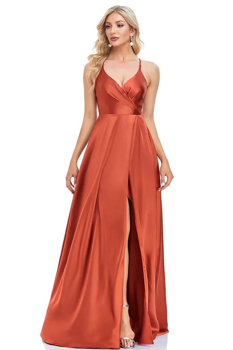 Mythical Romance Backless Trendy Satin Maxi Dress