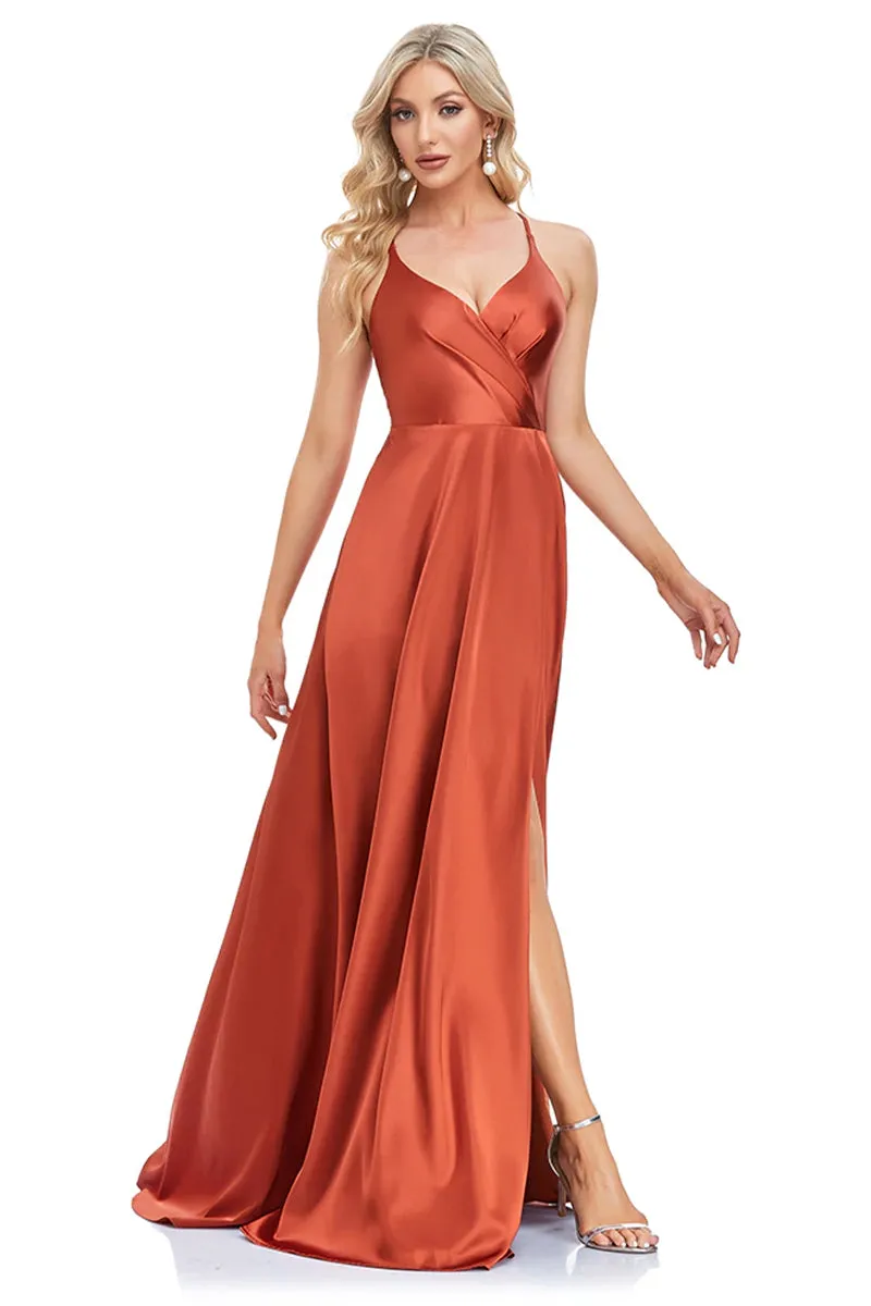 Mythical Romance Backless Trendy Satin Maxi Dress