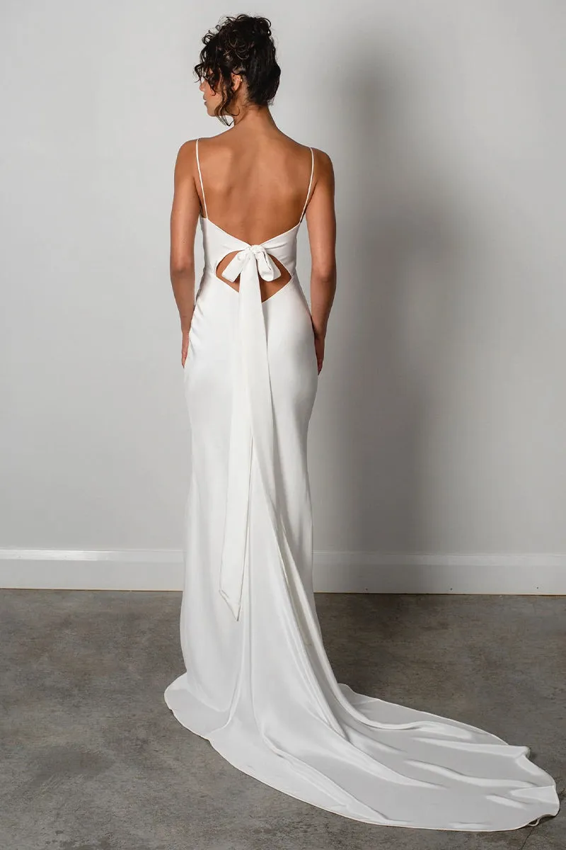 Now and Always Trendy Satin Wedding Dress